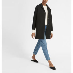 Everlane Womans Cocoon Coat Size 4 Black Wool Overcoat NWOT